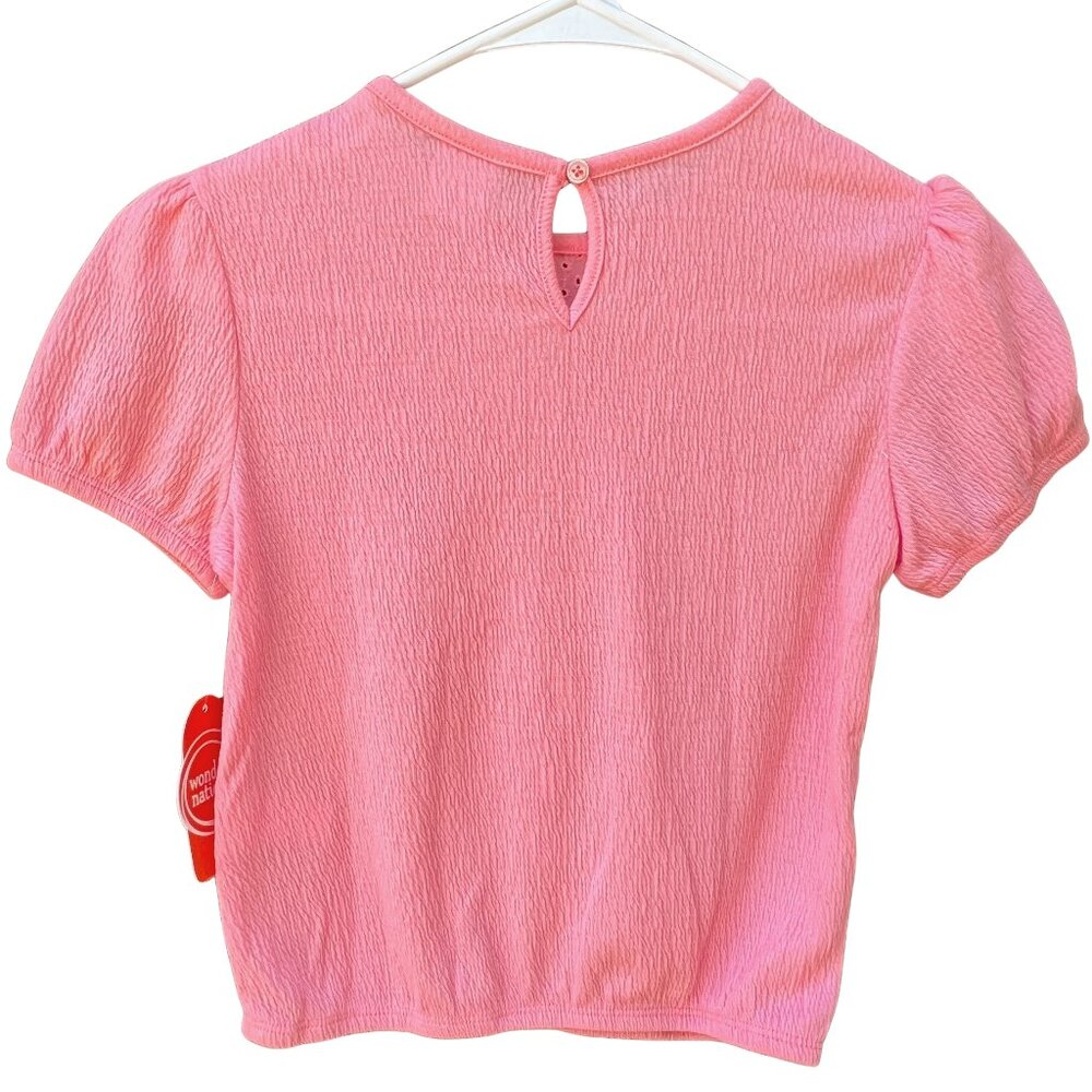 NEW Wonder Nation® Eyelet Pink Coral Girl's Top - Picture 8 of 9